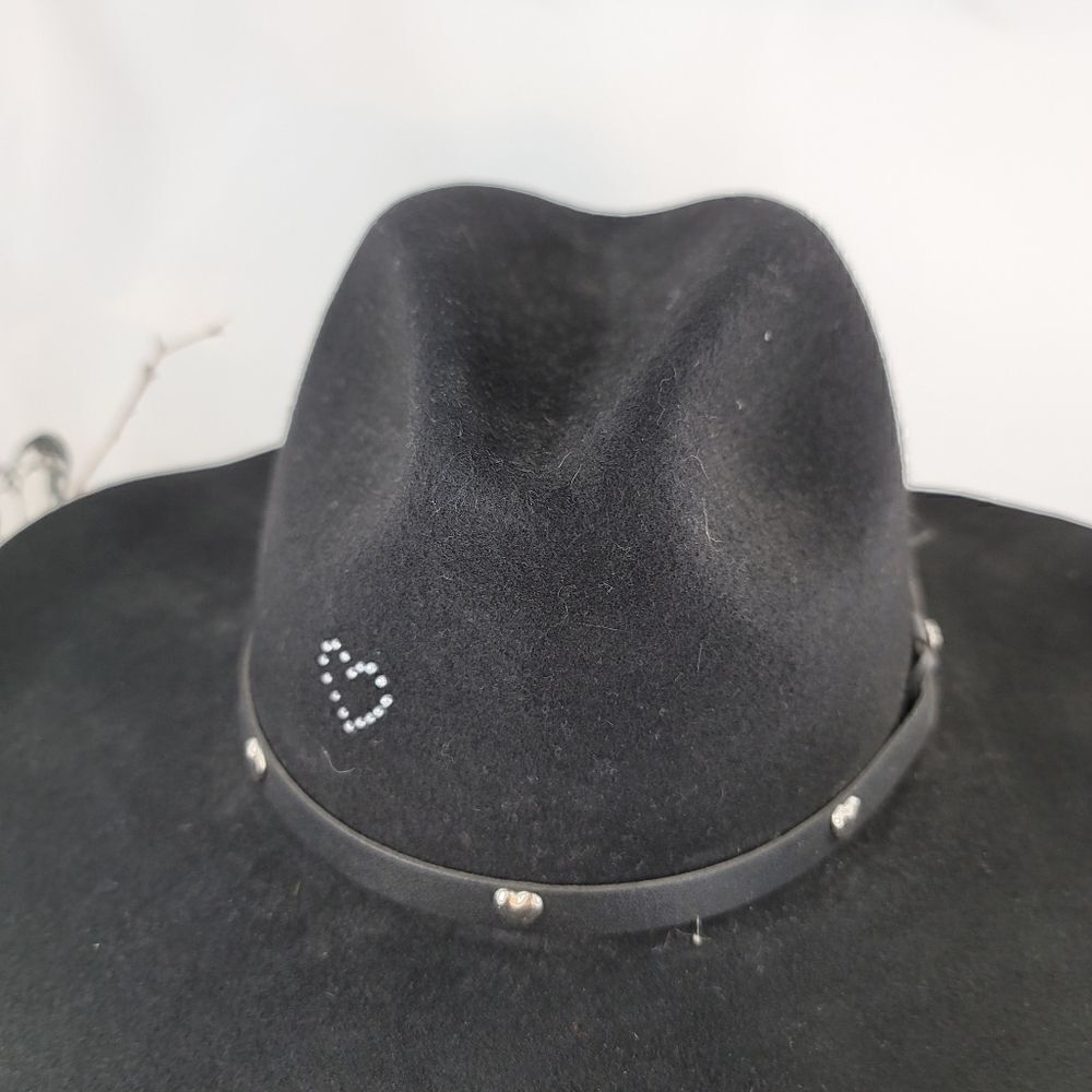 LHC brands vintage black felt rancher style western hat - Picture 6 of 10